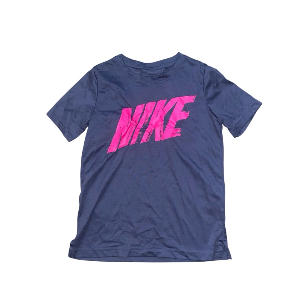 Nike Kids Navy and Neon Pink Tee